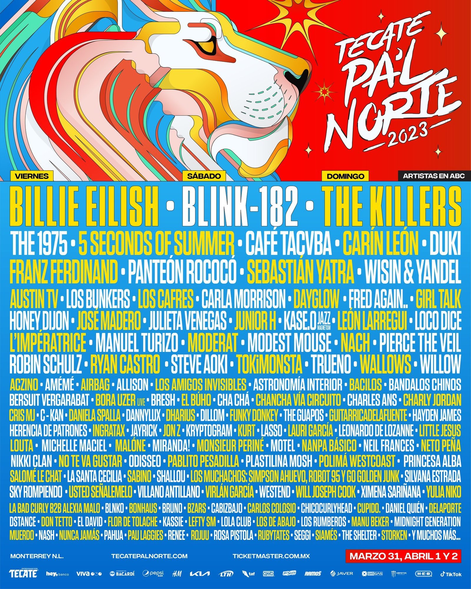 lineup tecate pal norte 2023