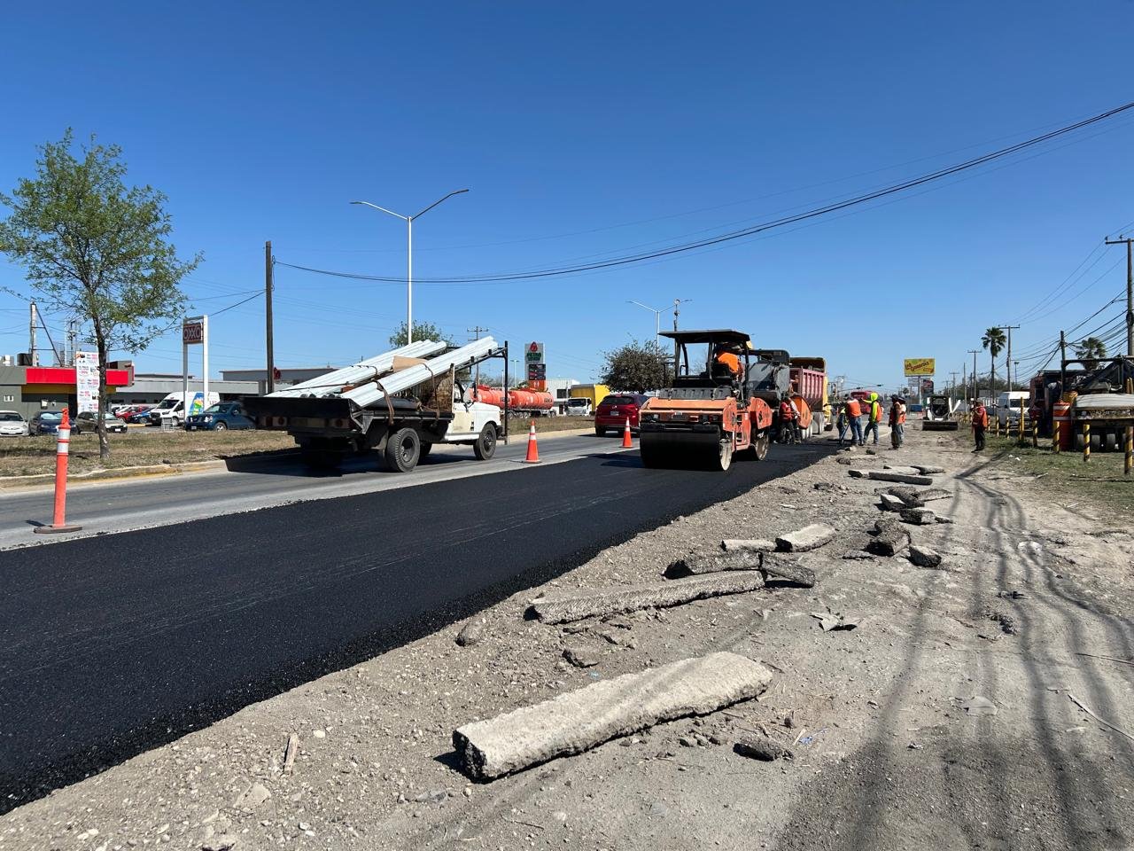 Los vecinos de Cadereyta reconocen la rápida acción del alcalde tras la rehabilitación de la carretera a Reynosa.
