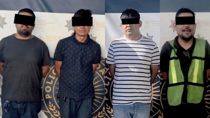 La detención de cuatro hombres en Guadalupe, NL, está relacionada con el aseguramiento de vehículos robados en la zona.