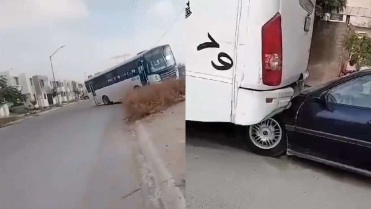 Un camión de ruta colisiona con dos vehículos en Monterrey, generando sorpresa y preocupación entre los transeúntes.