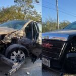 Un fuerte choque en avenida Plutarco Elías Calles en Guadalupe causó destrucción, pero milagrosamente los conductores quedaron ilesos.