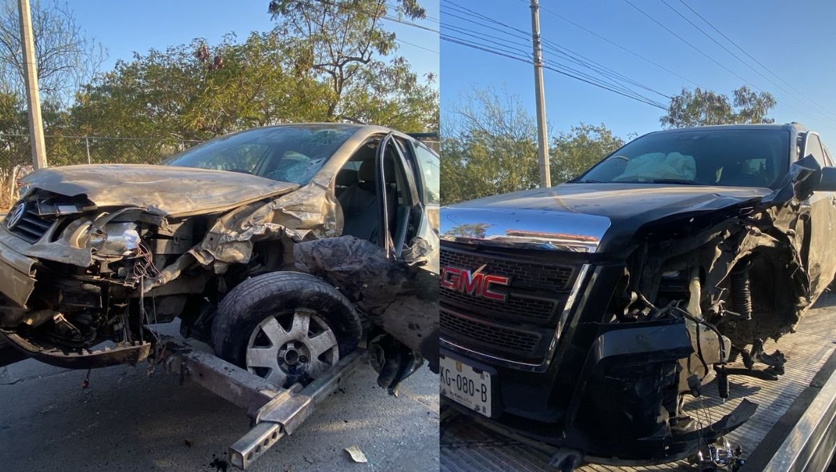 Un fuerte choque en avenida Plutarco Elías Calles en Guadalupe causó destrucción, pero milagrosamente los conductores quedaron ilesos.