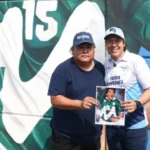 El alcalde Daniel Carrillo Martínez inaugura un mural mundialista junto a destacados futbolistas en San Nicolás.